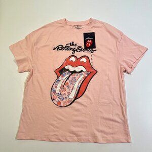 The Rolling Stones Floral Tongue Graphic Tee